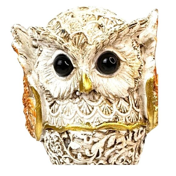 Decorative Owl Figurines Set - Orange and Gold - Picture 5 of 10